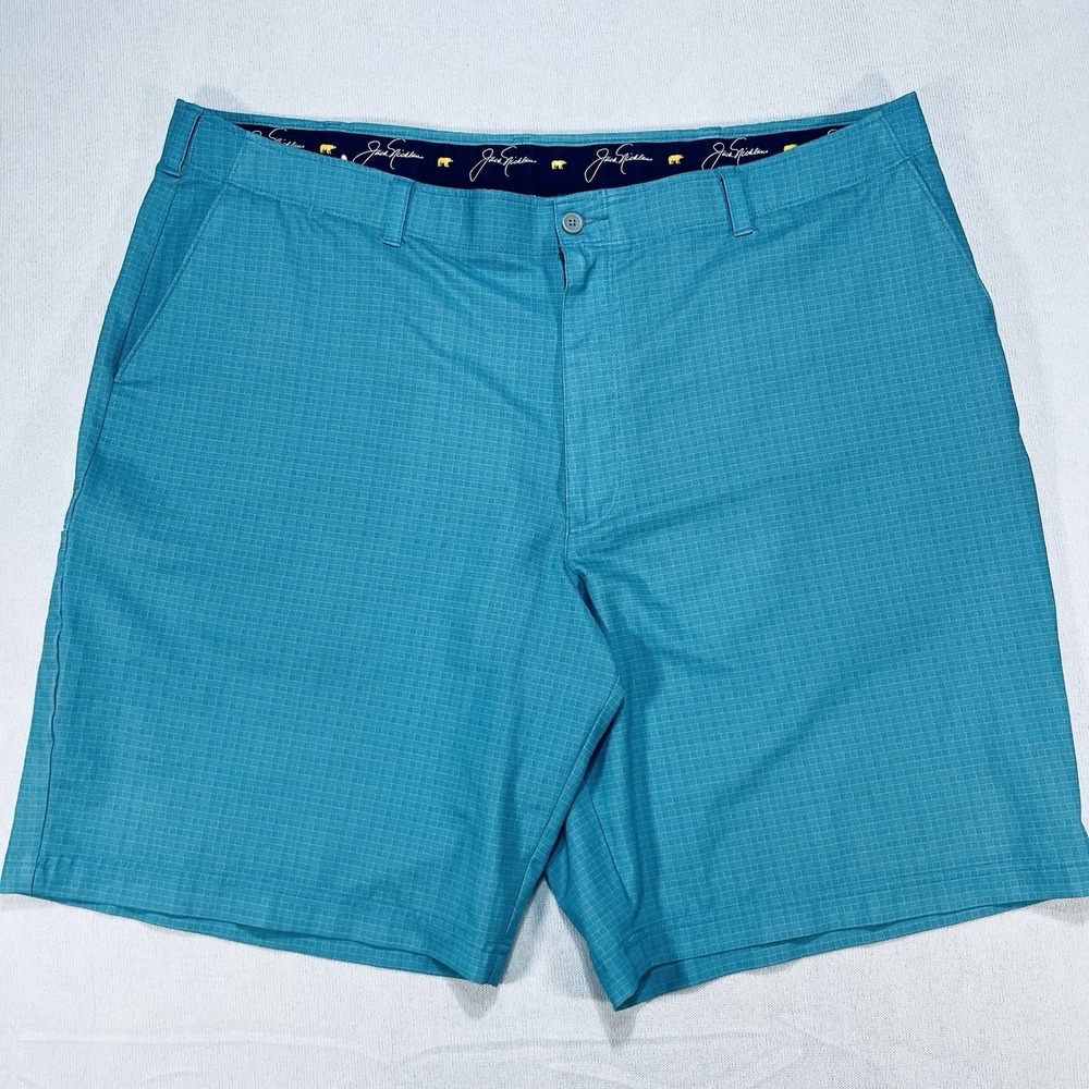 Jack Nicklaus Golf Shorts Size 42 Men Blue Weave Print Stretch Tech‎ Chino Bear
